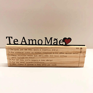 Plaquinha Decorativa com Frases Te Amo Me