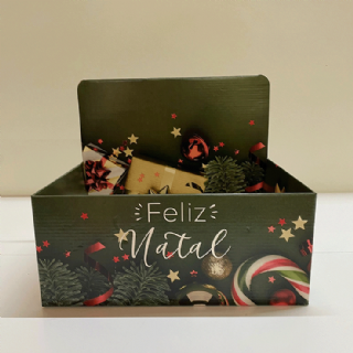 Caixa Display Feliz Natal G - Pacote c/5 und